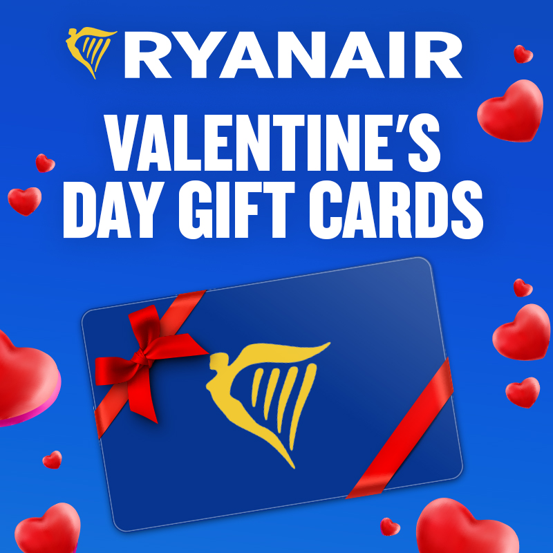 Vola con le ali del Web la Gift card di San Valentino Ryanair