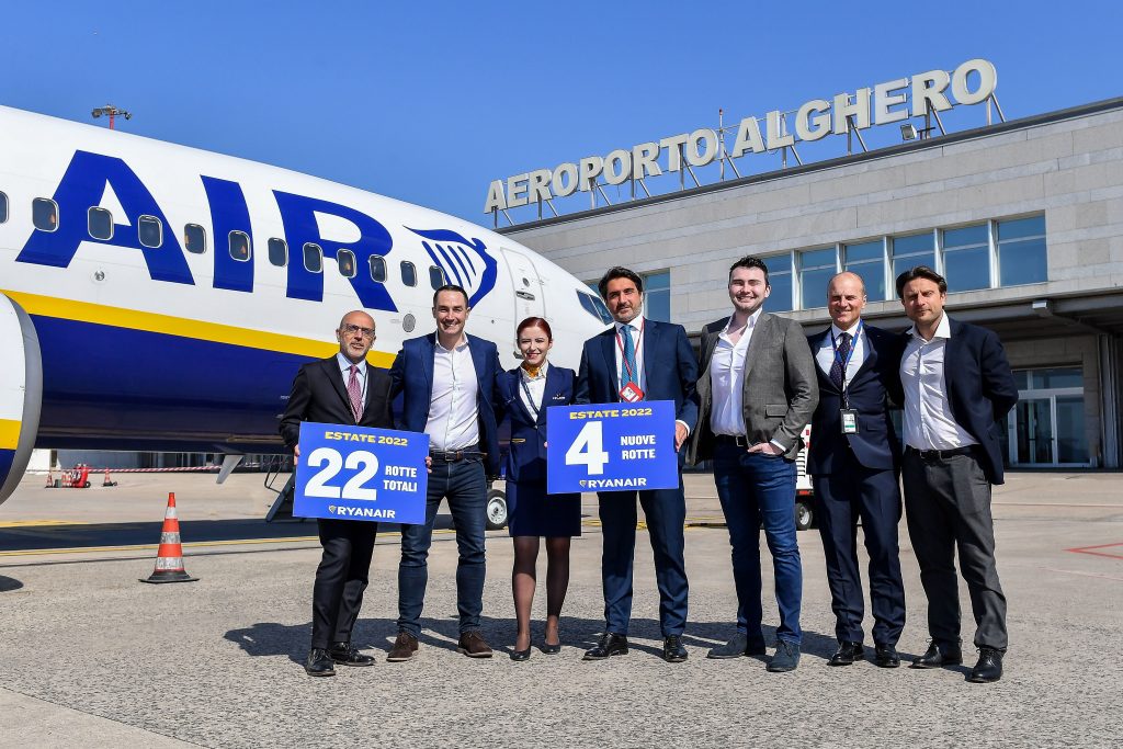 Ryanair raddoppia l’operativo estivo ad Alghero