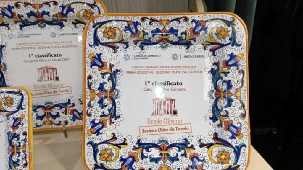 Premiati oggi in Umbria i 12 vincitori del concorso nazionale Ercole Olivario