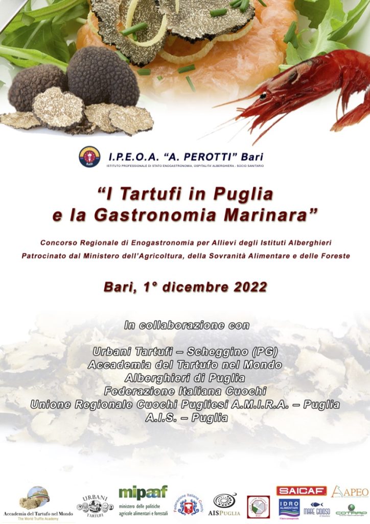 A Bari la 2° edizione del Concorso “I tartufi in Puglia e la gastronomia marinara”