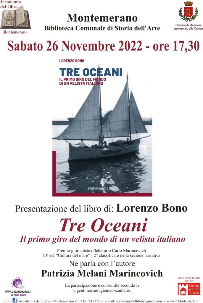 “Tre Oceani”, il racconto del primo giro del mondo in barca a vela di un italiano