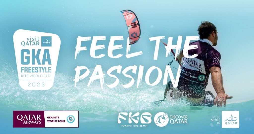 La Visit Qatar GKA Freestyle Kite World Cup 2023 si terrà a Fuwairit Kite Beach, in Qatar
