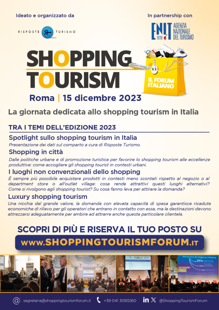 Risposte Turismo ed ENIT in partnership per le prossime tre edizioni di Shopping Tourism