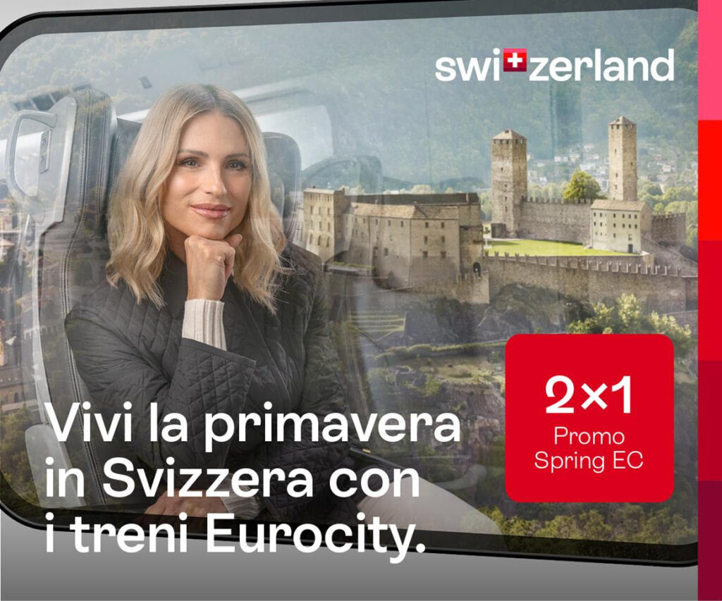 Primavera in Svizzera: con Promo 2×1 Spring EC viaggi in treno Eurocity spendendo la metà