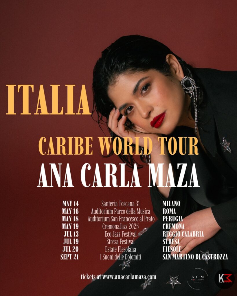 Ana Carla Maza in Italia da Nord a Sud con il Caribe Deluxe World Tour 2025 da maggio a settembre